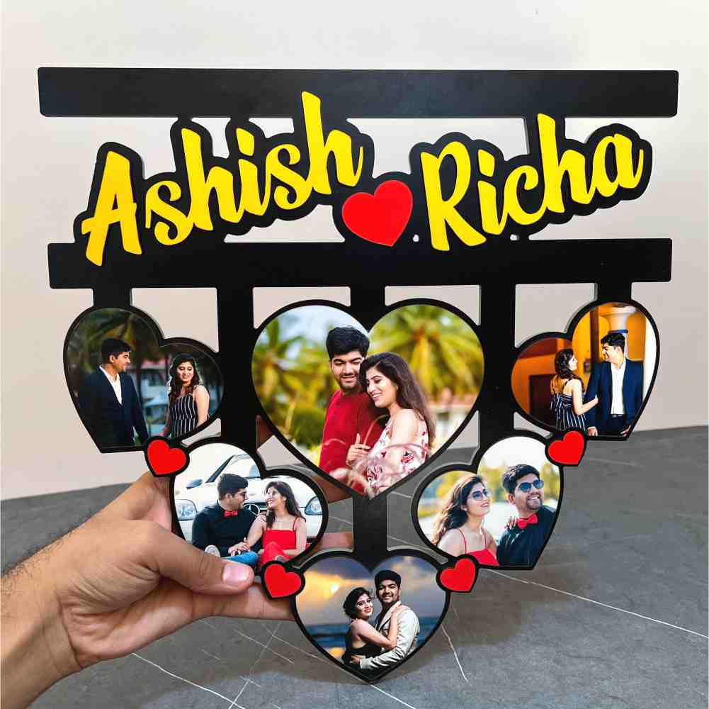 Name Frame with Heart Photos